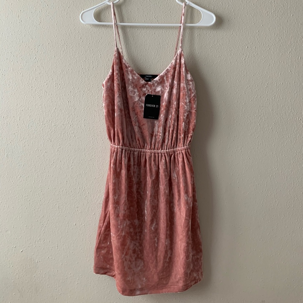 Pink Fake Velvet Dress